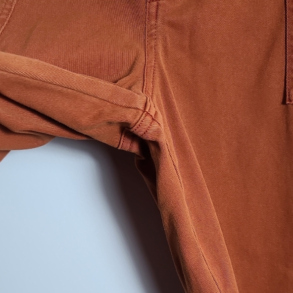 LUCKY BRAND Rust Orange Colored Pants With Blue Stripes Down Side Size 12/31 - Picture 8 of 16